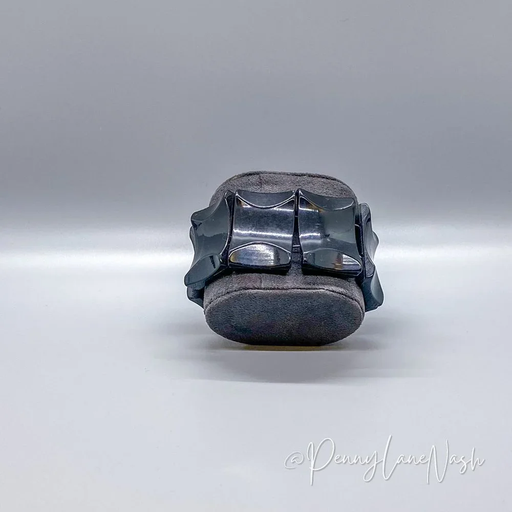 Vintage Wide Tall Black Panels Stretchy Bracelet - Picture 4 of 4